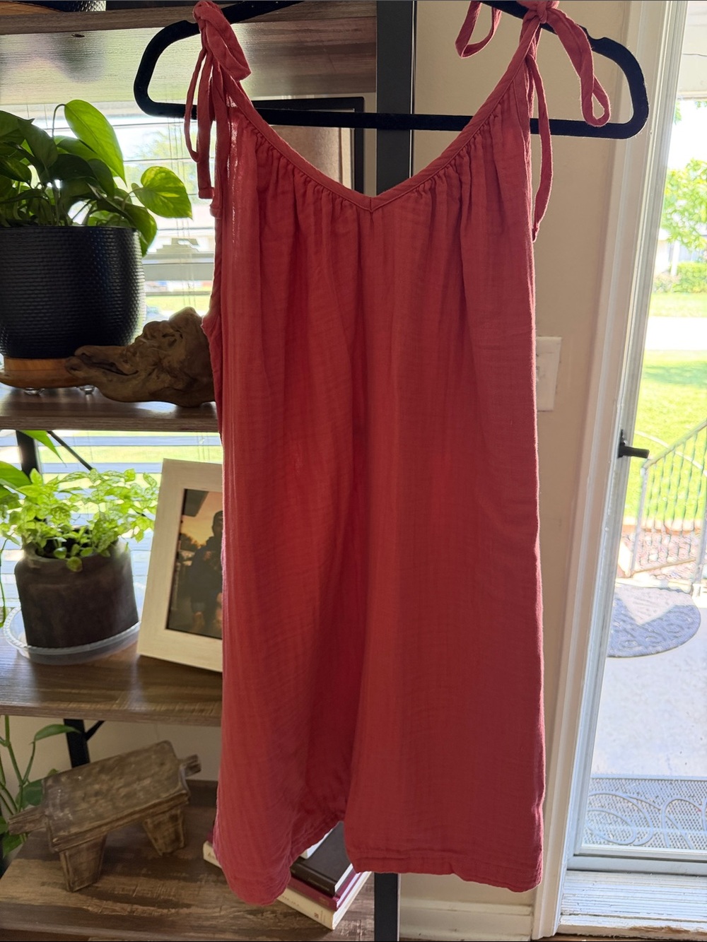 Old Navy Coral Tie-Shoulder Mini Dress
